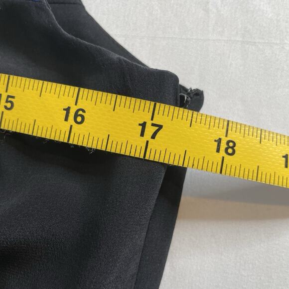 Tibi Women's Black‎ Embroidered Sleeveless Silk Dress Size 4 Aztec Boho Party - Picture 4 of 14